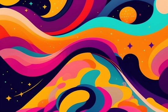 Wave, Design, Moon, Art, Graphic, Shape